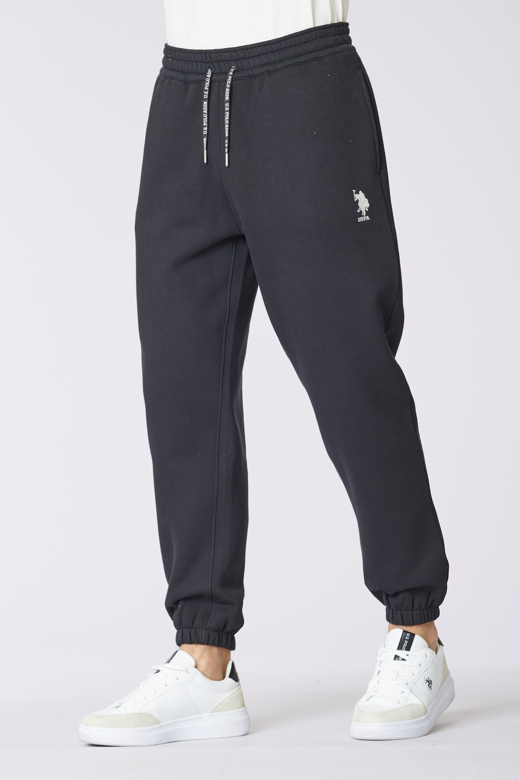 Pantalon negro de algodon landy fleece Us Polo Assn Pantalon negro de algodon landy fleece Us Polo Assn
